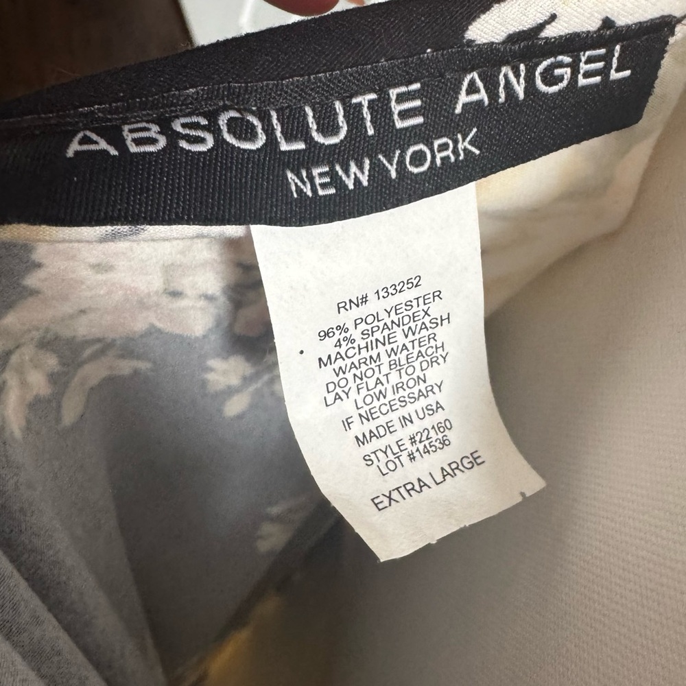 Absolute Angel Black & Yellow Floral Fitted 3/4 Sleeve Blouse - Picture 5 of 7